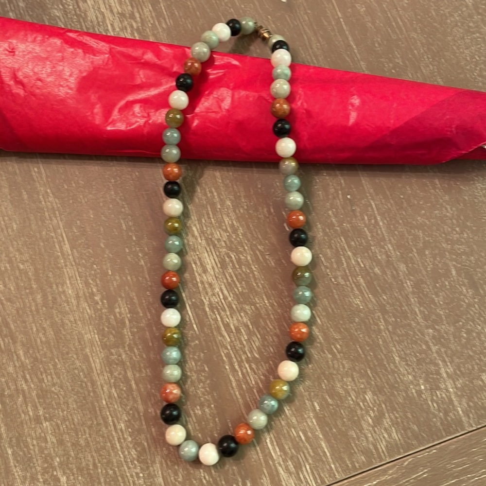 Genuine Jade Multi Colored Necklace - Picture 3 of 7